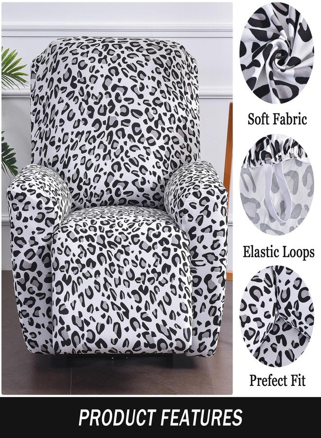 PENDEJATO Stretch Recliner Chair Covers, 4-Piece Recliner Slipcovers Print Lazyboy Recliner Cover Soft Spandex Reclining Chair Couch Cover Furniture Protector with Pocket (Leopard) - Image 4